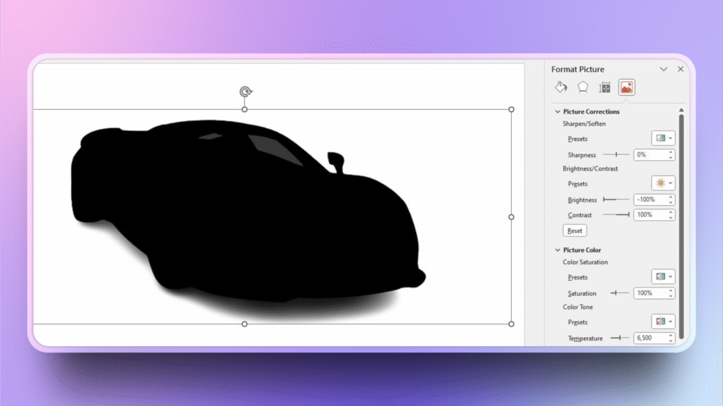 silhouette in PowerPoint
