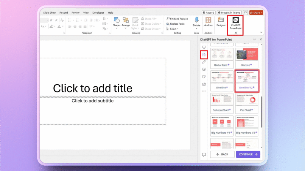 ChatGPT for PowerPoint