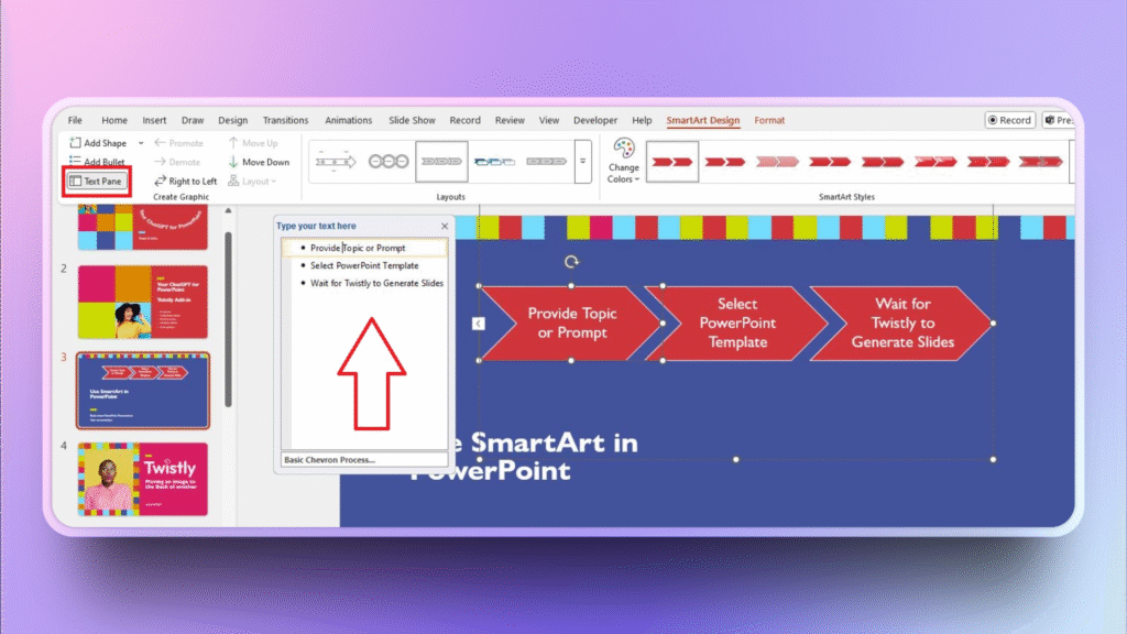 edit text in SmartArt in PowerPoint