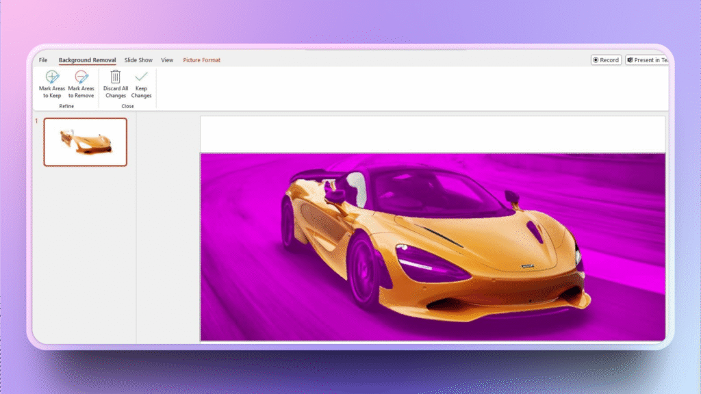 BG removal in PowerPoint
