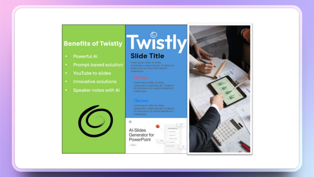 add content to Brochure on PowerPoint