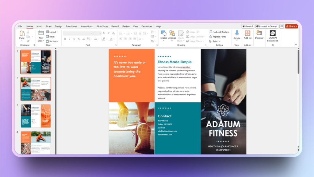 brochure template PowerPoint