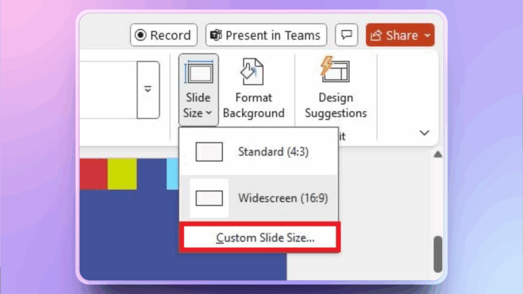 change PowerPoint slide orientation