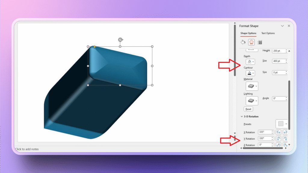 making 3D diagram in PowerPoint