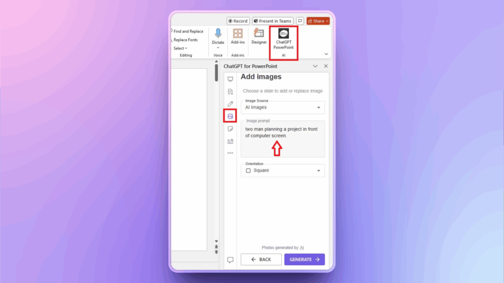 AI image generator for PowerPoint