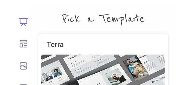 screenshot that says "pick a template"
