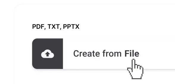 screenshot that shows a button with text "Create from file"