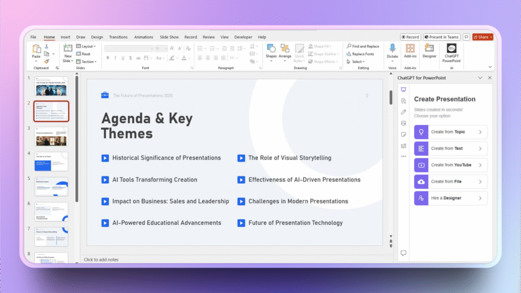 Convert ChatGPT code to PPT
