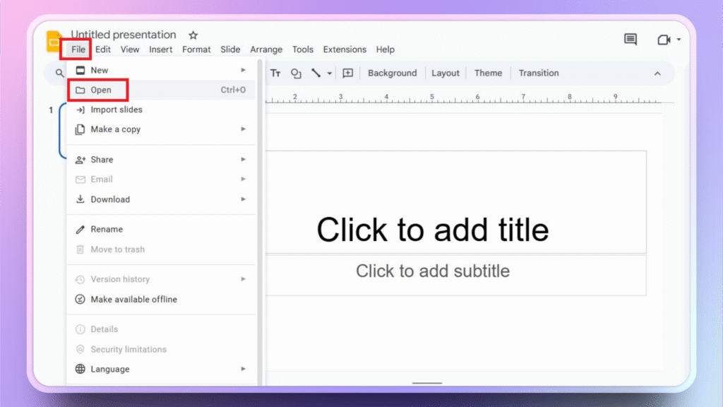 Import PPTX to Google Slides