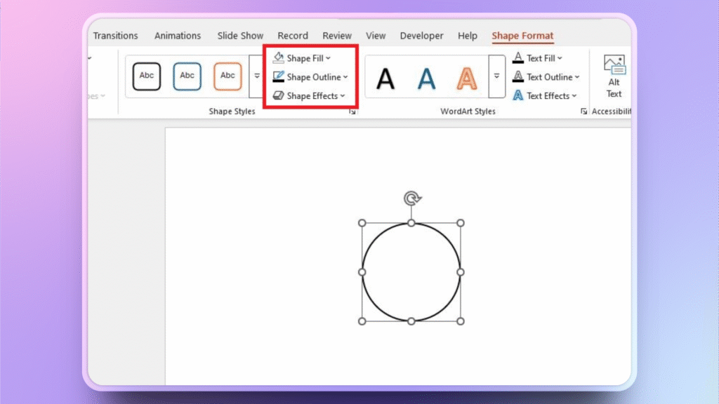 design a circle in PPT
