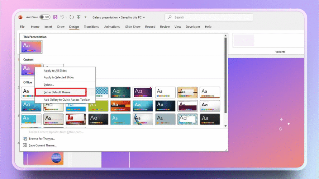new theme as default