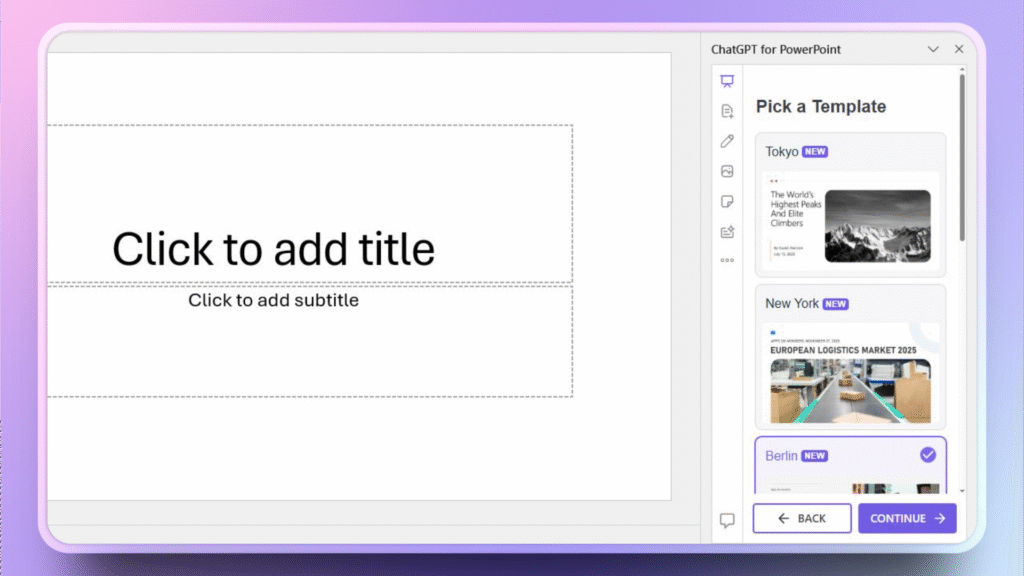 Select AI PowerPoint template