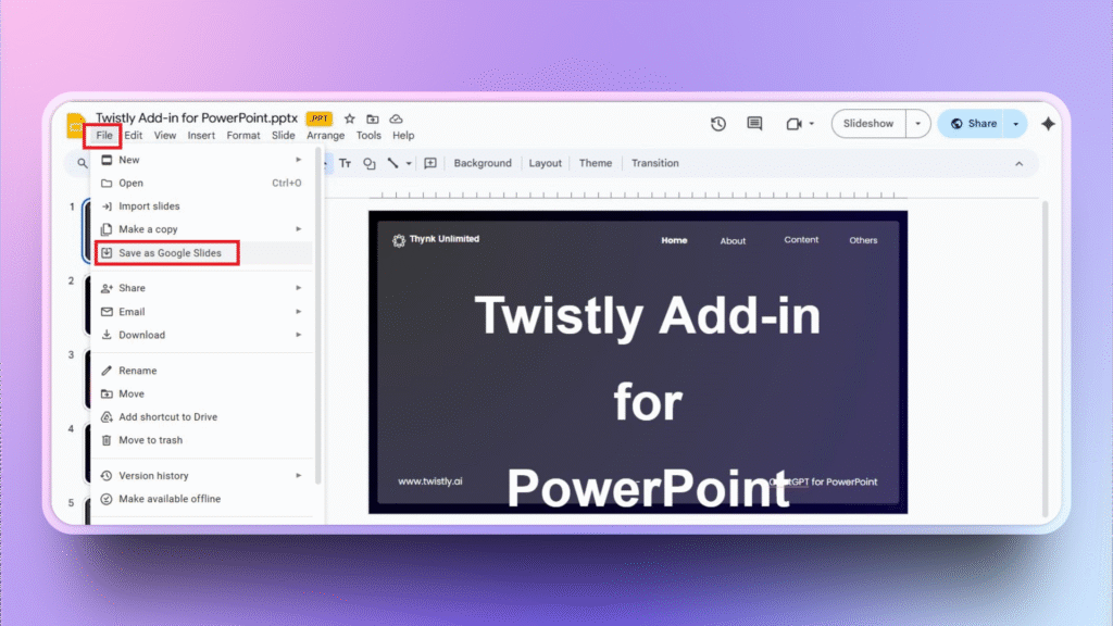 Open Canva in Google Slides