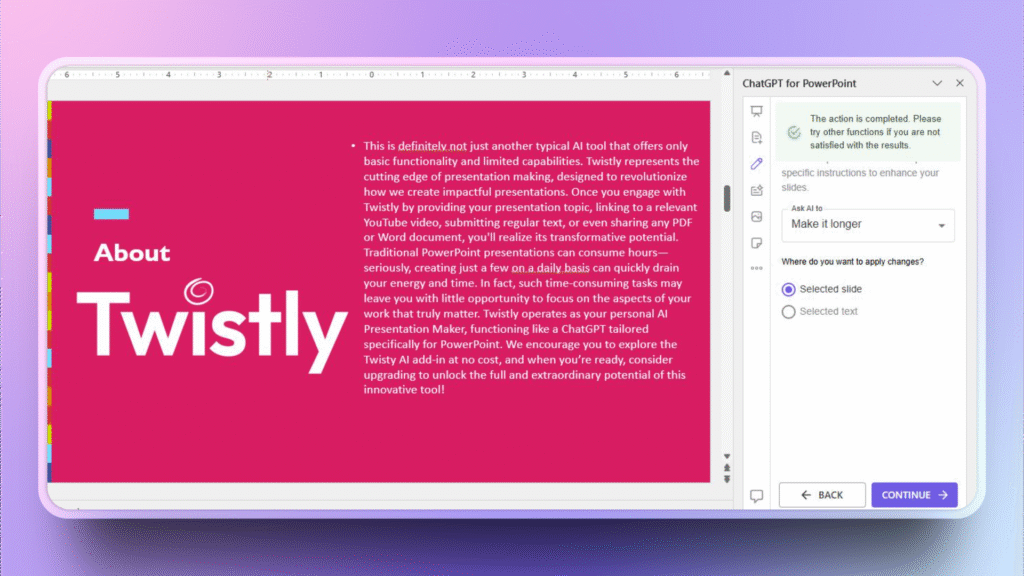 How to make a presentation longer