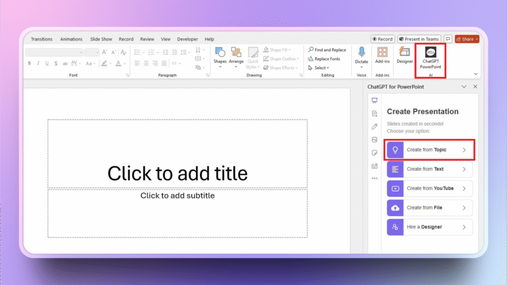 ChatGPT for PowerPoint icon