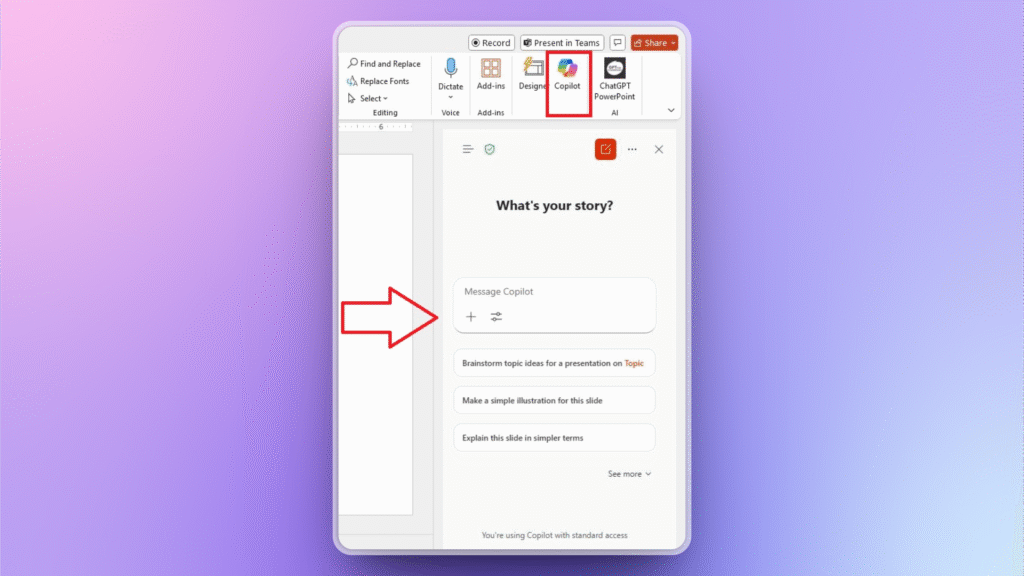add copilot to PowerPoint