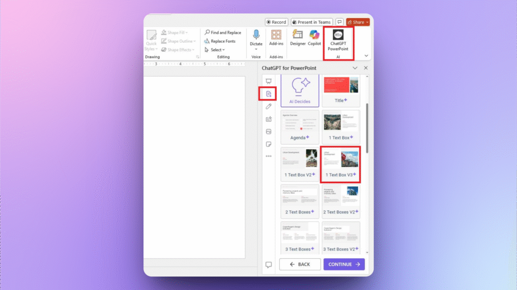 Add PPT slide with AI