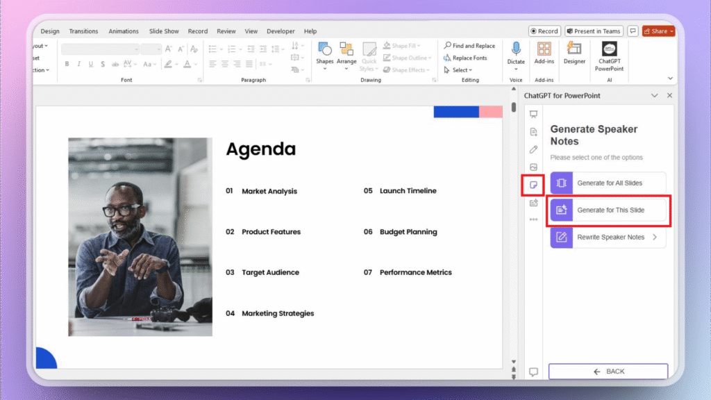Create speaker notes with Twistly