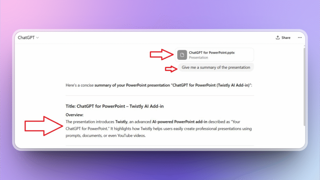 How to upload PowerPoin to ChatGPT