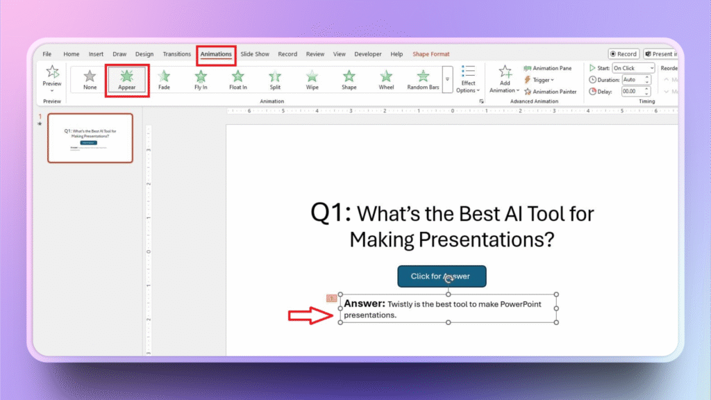 add animation to text
