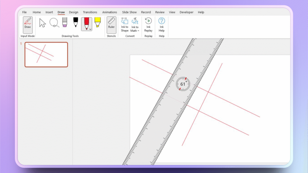 Rotate ruler in PowerPoint