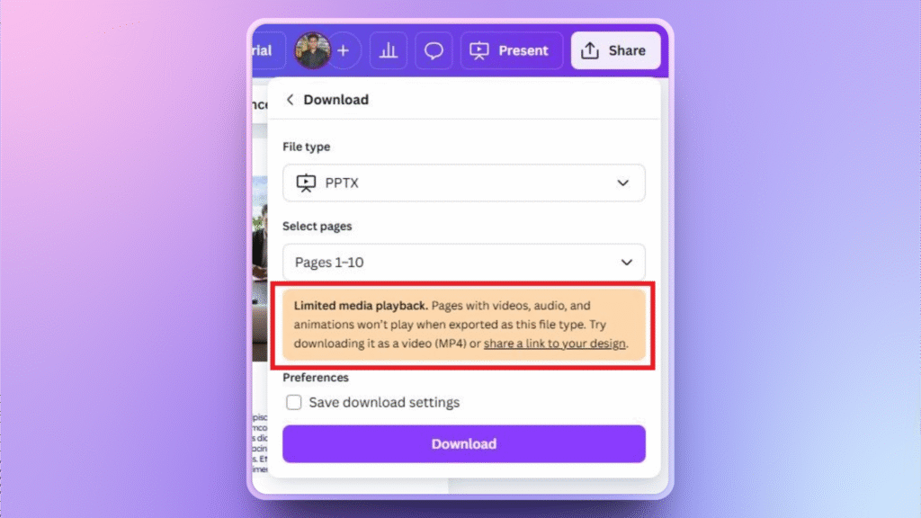 disadvantage of Canva presentation
