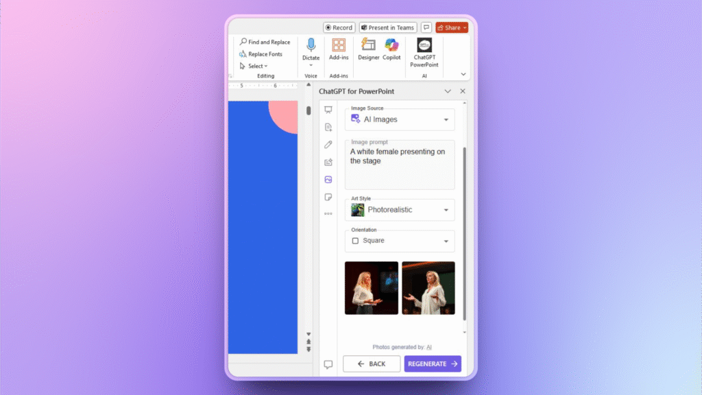 AI image generator for PowerPoint
