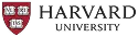 Harvard University logo featuring a crimson shield with white text and three open books.