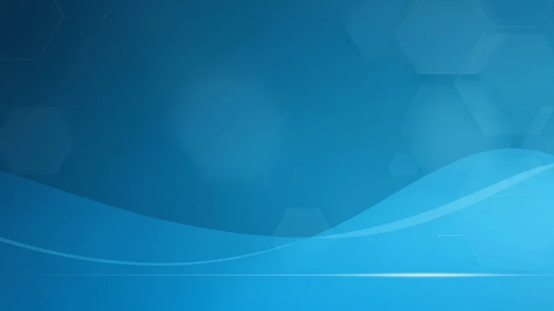 Abstract blue background with hexagonal patterns and smooth wave-like lines.