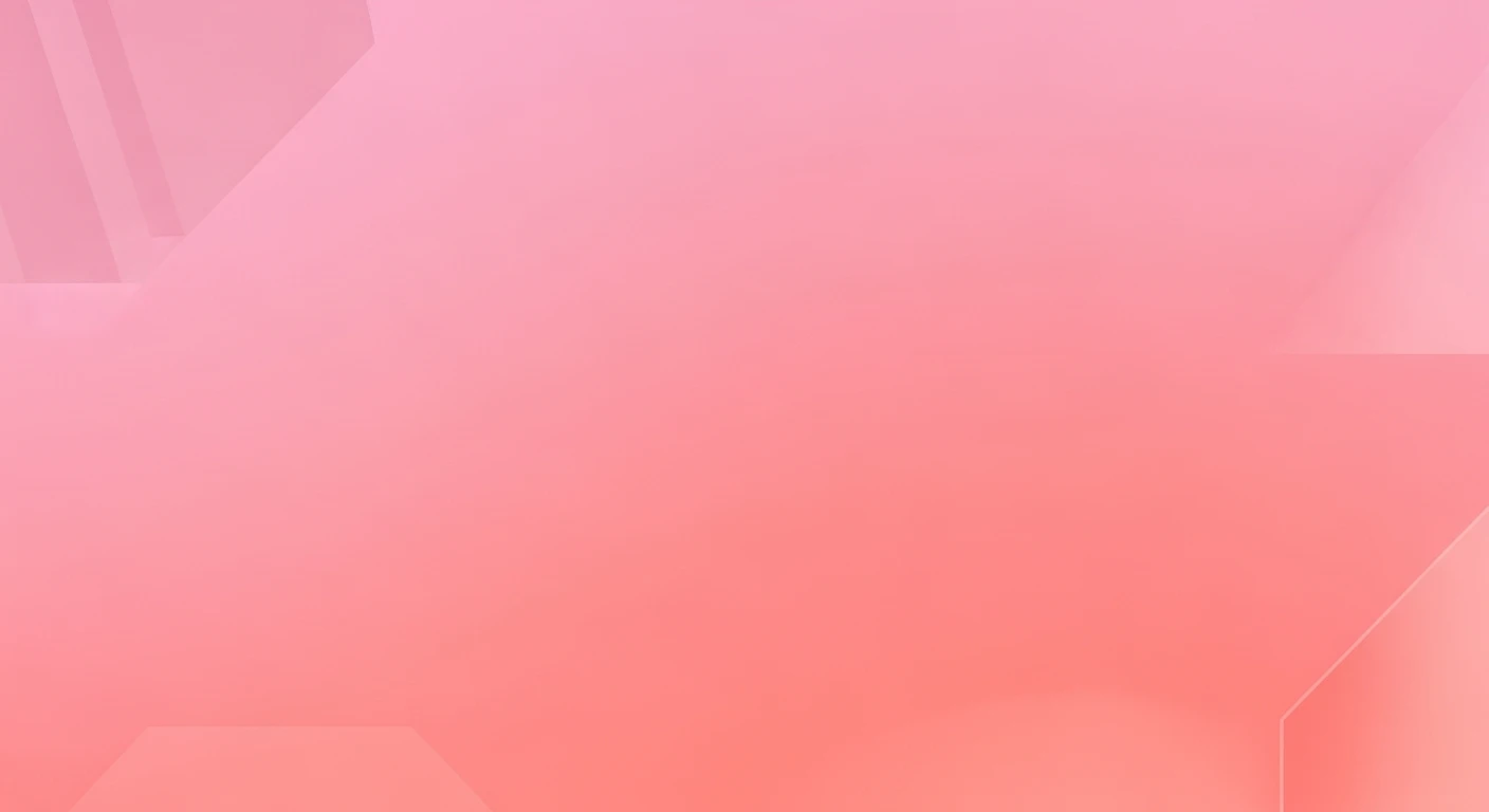 Abstract geometric background with soft pink and coral gradient shapes.
