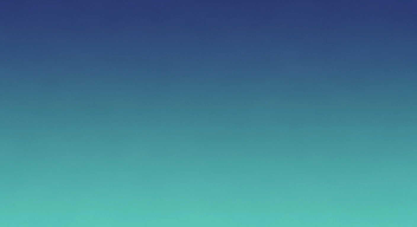 Gradient background transitioning from dark blue at the top to turquoise at the bottom.