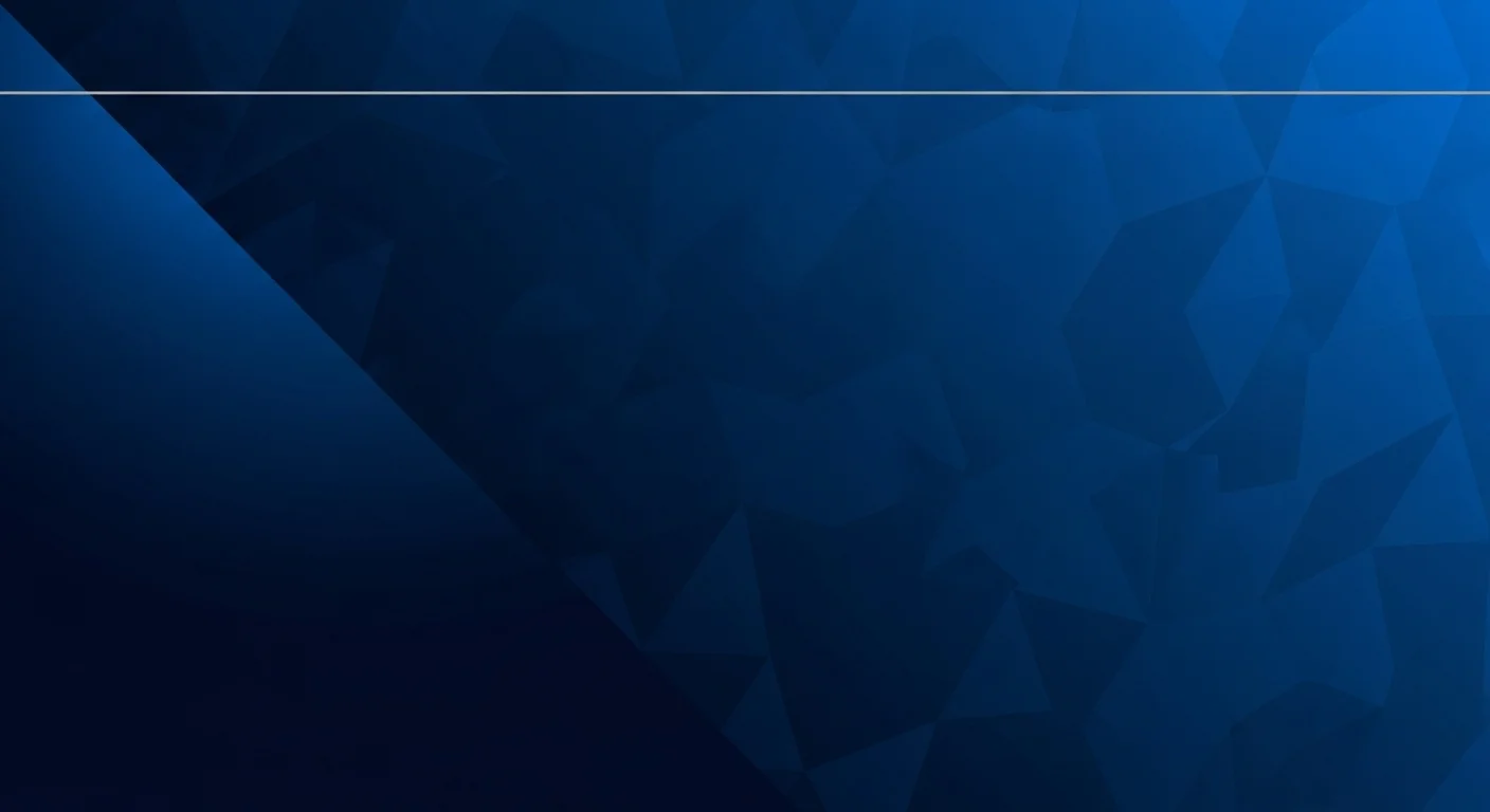 Abstract dark blue geometric background with a thin horizontal gray line near the top.