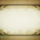 Ornate vintage rectangular frame with intricate floral corner designs on aged parchment background.