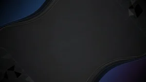 Abstract dark background with black polygonal shapes and blue curved accents.