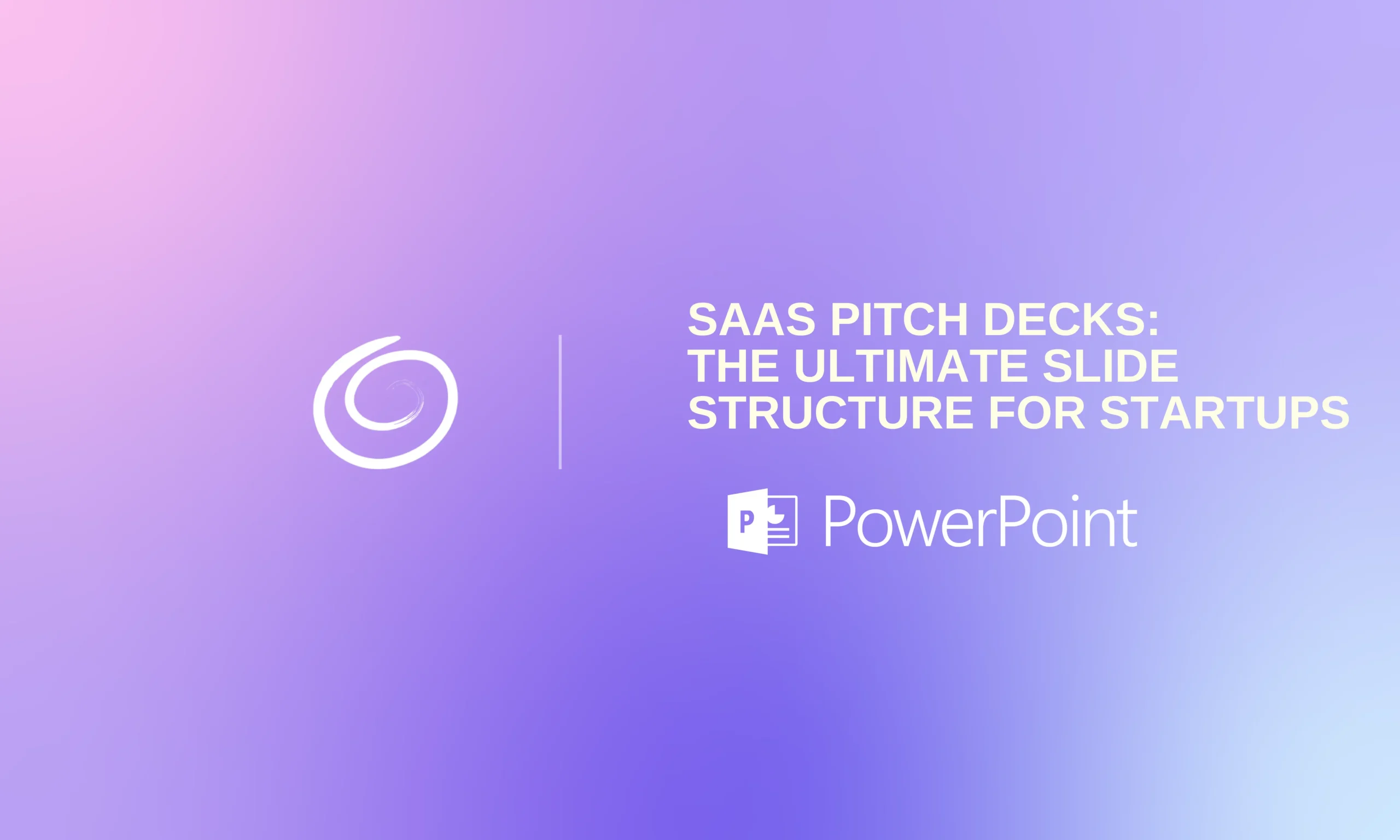 Professional presentation slide with gradient purple background and text about SaaS pitch decks.