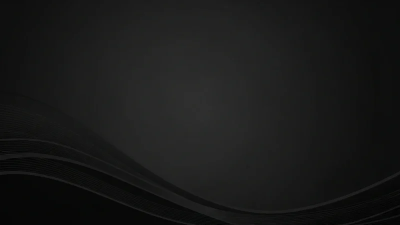 Abstract dark gray background with smooth black curved lines and subtle gradients.