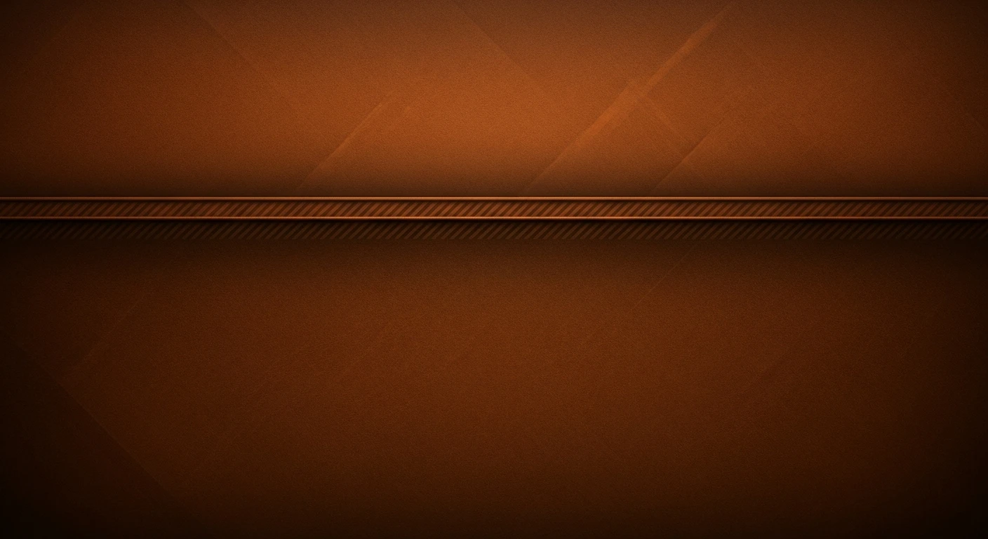 Dark brown textured background with a horizontal decorative stripe near the center.