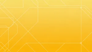 Abstract yellow background with intersecting geometric lines and shapes.