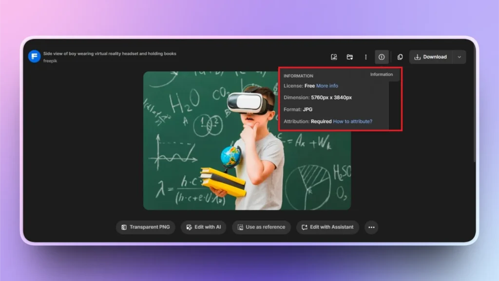 Side view of a boy wearing virtual reality headset holding yellow books and small globe.