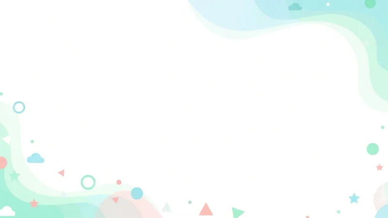lindo simple powerpoint fondo 1.277Z Abstract pastel background with blue, green, and pink shapes, stars, and clouds.