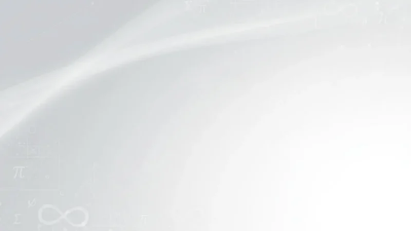 Abstract light gray background with mathematical symbols and geometric shapes.