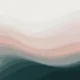 Abstract layered waves in muted pink, gray, and dark green tones on light background.