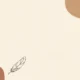 Abstract minimalist background with beige, brown, and olive shapes, black feather outlines, and dotted accents.