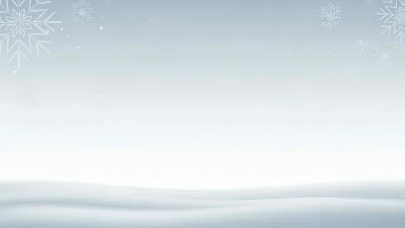 Minimalistic winter landscape with soft snowdrifts and subtle snowflake patterns on pale blue background.