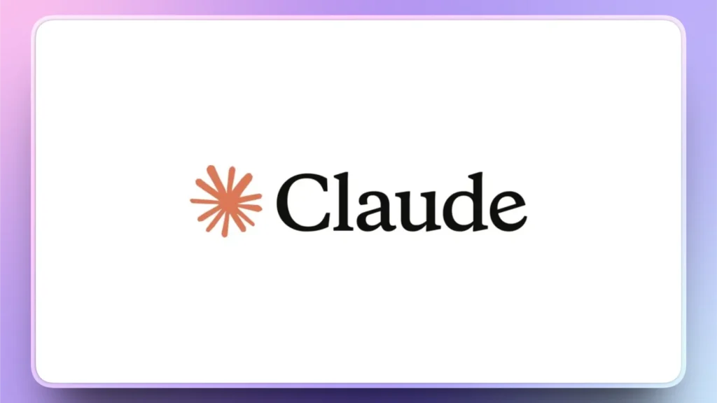 Logo of "Claude" with a stylized orange starburst symbol to the left on a white background.
