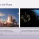 Slide titled "Gateway to the Stars" showing a rocket launch and asteroids near a blue planet.