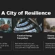 Professional presentation slide titled "Berlin: A City of Resilience" with three images depicting Berlin's architecture, modern glass dome interior, and streetcar scene, accompanied by descriptive text sections on history, creativity, and diversity.