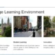 Three images depicting Cambridge: historic college building with green lawn, busy pedestrian street with students, and a stone bridge over a river with trees and adjacent buildings.