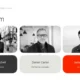 Black and white professional headshots of three team members with names and titles below each photo.