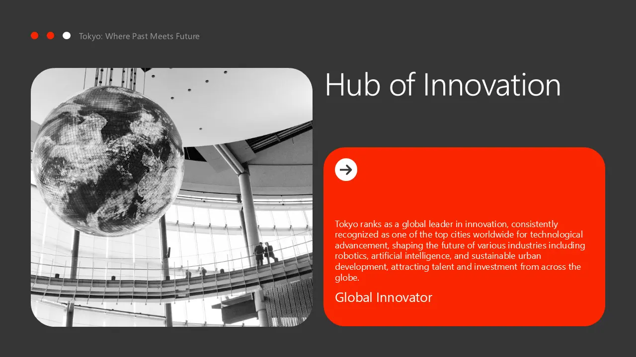 Black and white image of a large hanging globe inside a modern building with large windows.